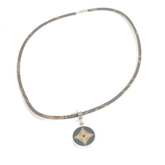 LOUIS VUITTON M65436 Monogram Pandanty Fleur Accessories Choker Necklace - Picture 1 of 12